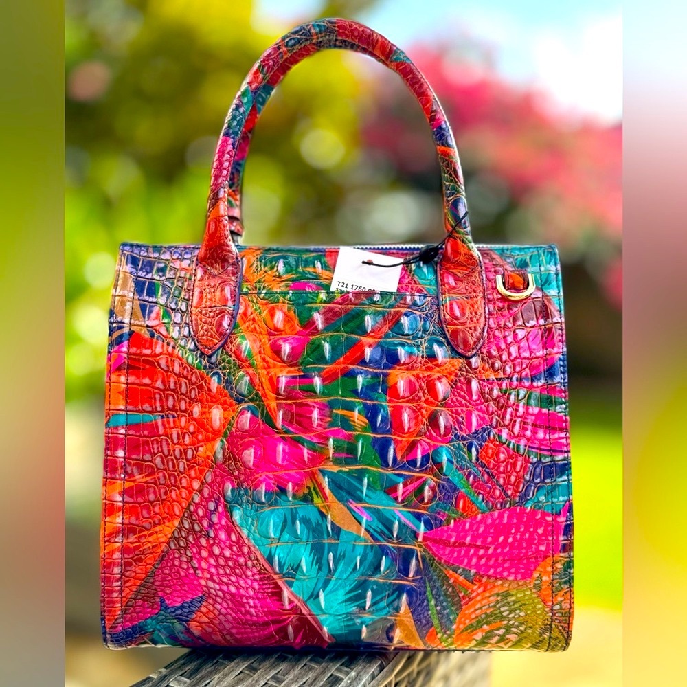 NWT Brahmin Small Caroline Satchel Tote Bag Leather Purse - Picture 2 of 7